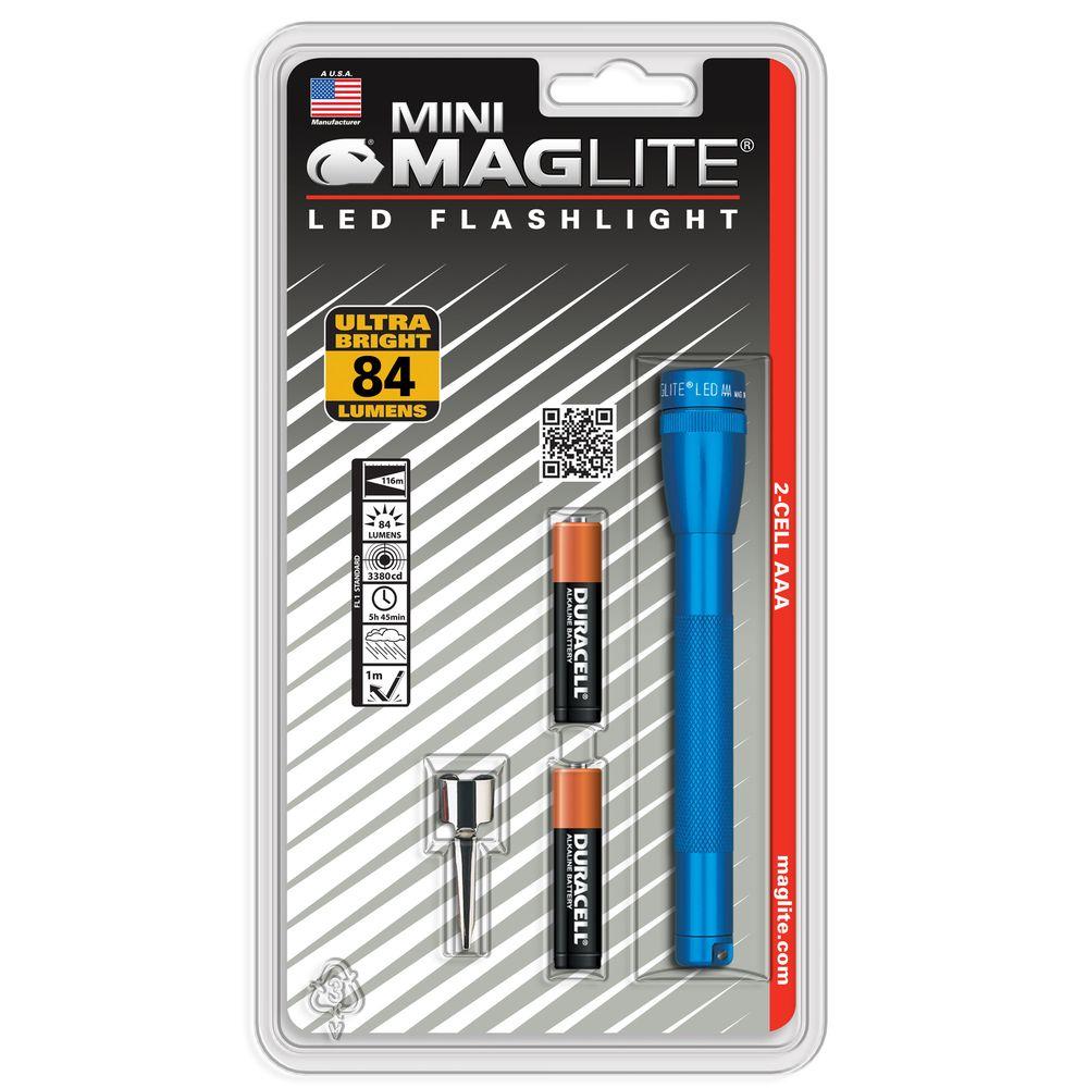 Maglite Mini LED 2AAA Flashlight in BlueSP32116 The Home Depot