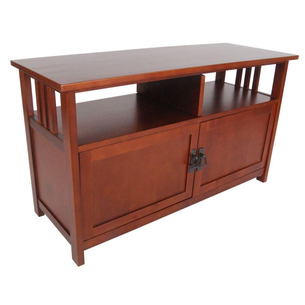 Alaterre Furniture Cherry Storage Entertainment Center Amia1060