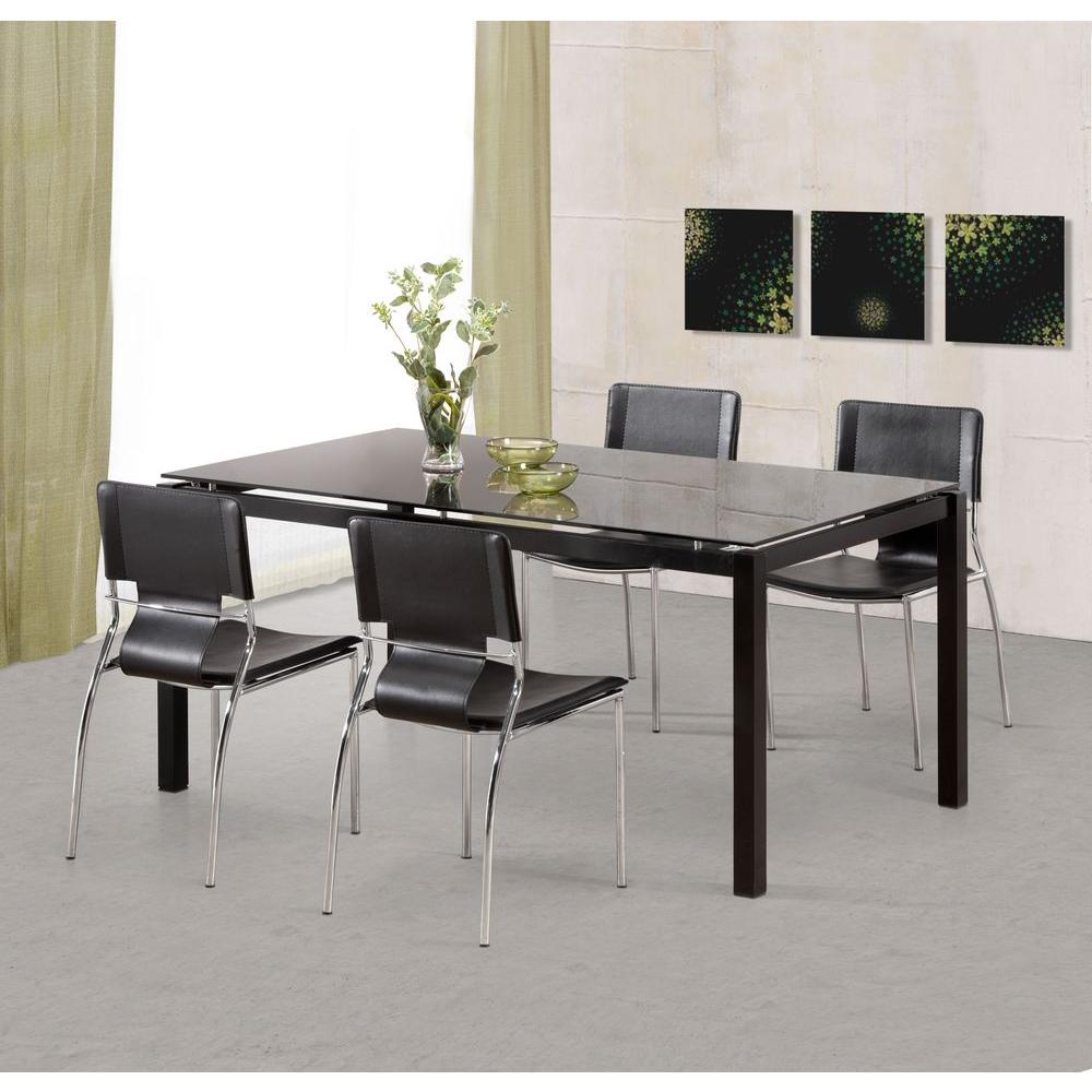 Zuo Trafico Black Dining Chair Set Of 4 404131 The Home Depot Zuo Trafico Black Dining Chair Set Of 4