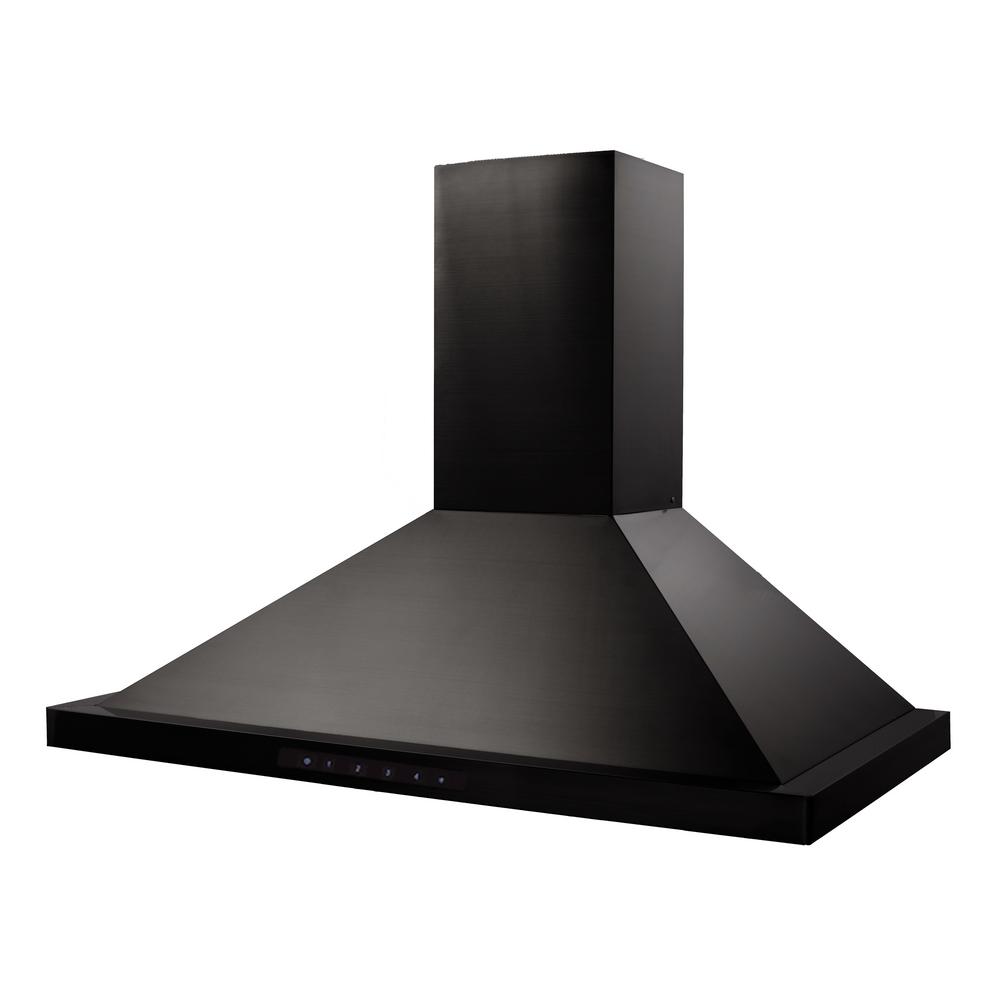 ZLINE Kitchen And Bath ZLINE 36 In Wall Mount Range Hood In Black   Black Stainless Steel Zline Kitchen And Bath Wall Mount Range Hoods Bskbn 36 64 1000 