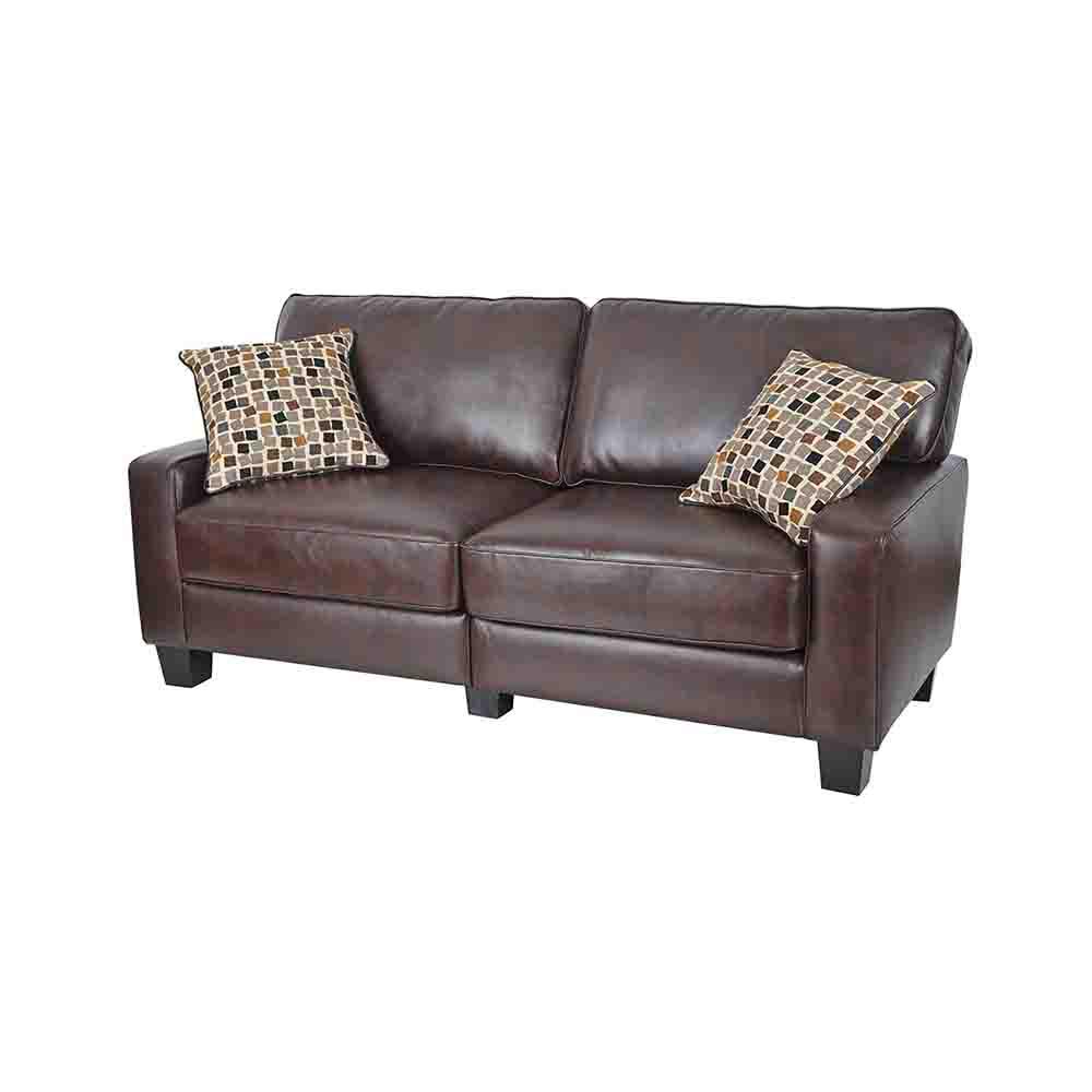 Serta Rta Monaco Biscuit Brown Espresso Faux Leather Sofa Cr43595p