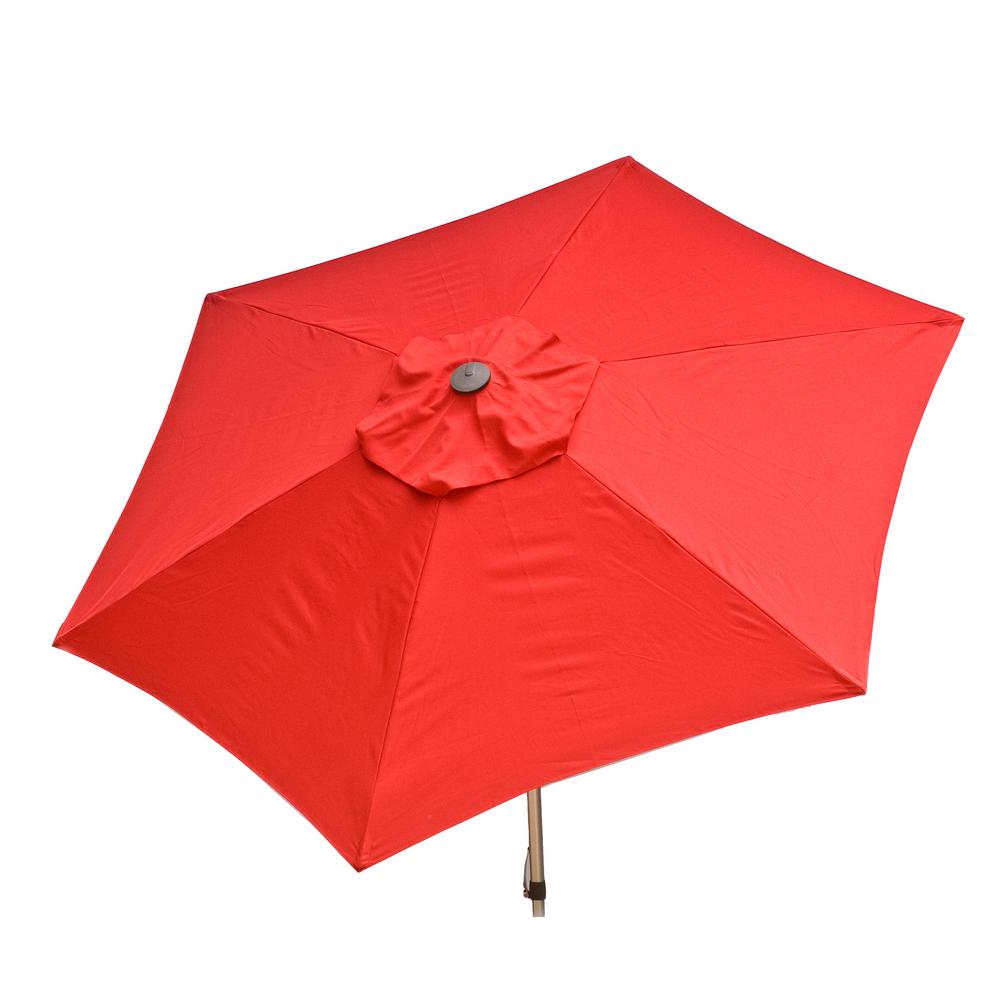 Destinationgear 8 5 Ft Aluminum Manual Push Up Tilt Patio Umbrella In Red Polyester 1201 The Home Depot