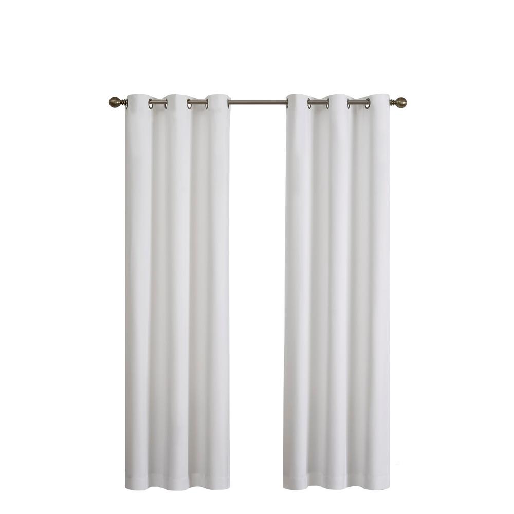 Eclipse Microfiber Blackout Window Curtain Panel In White 42 In