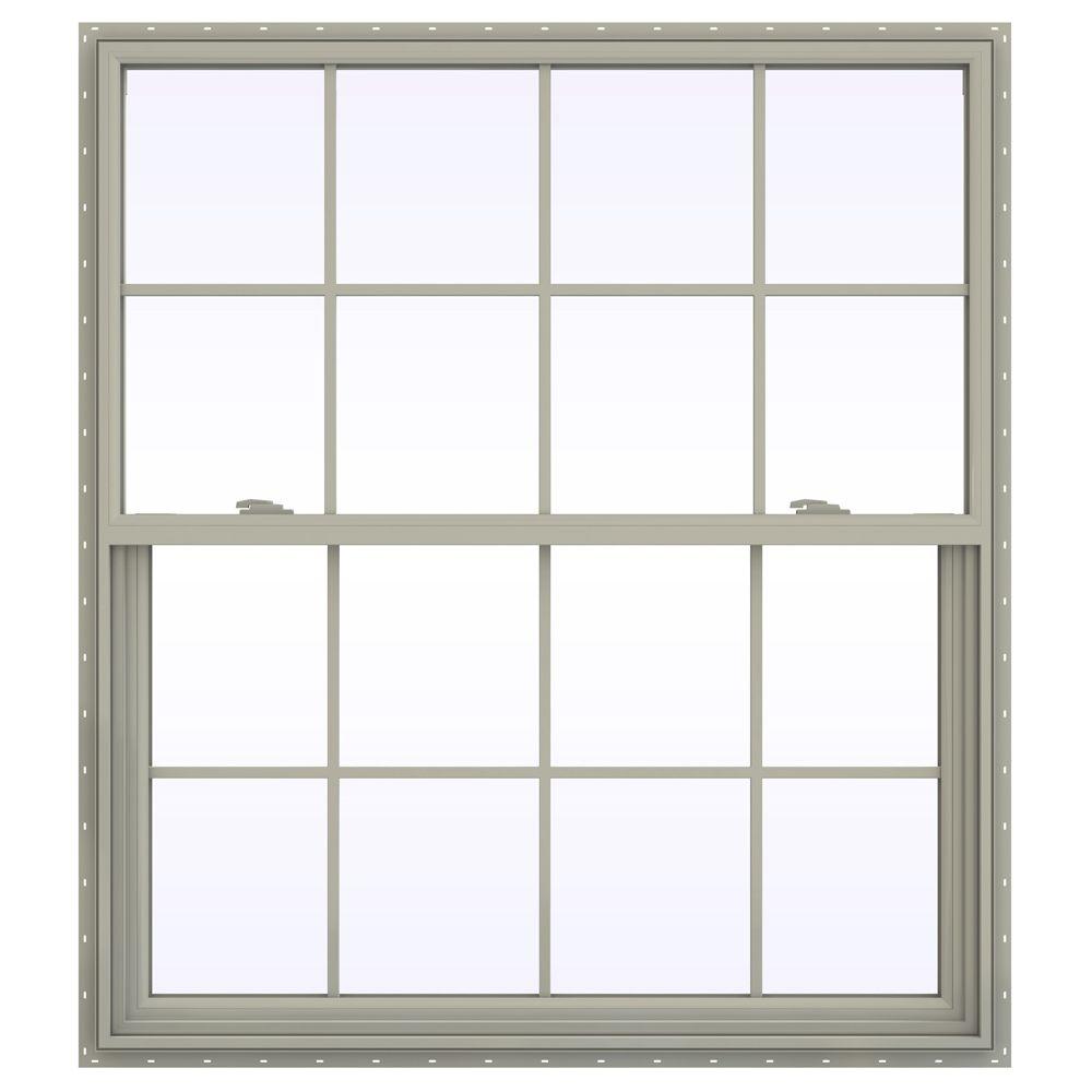 JELDWEN 47.5 in. x 59.5 in. V2500 Series Single Hung Vinyl Window
