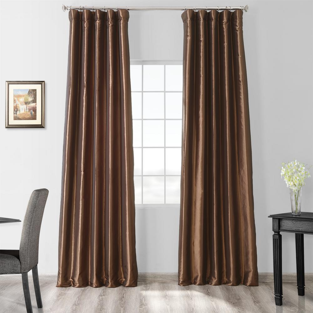 Exclusive Fabrics & Furnishings Mushroom Brown Blackout Faux Silk