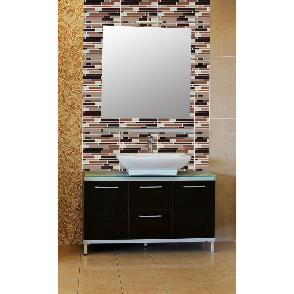 Achim 9 125 In X Magic Gel Decorative Mosaic Wall Tile Magic Gel Decorative Mosaic Wall Tile In Coffee And Beige Piano 6 Pack