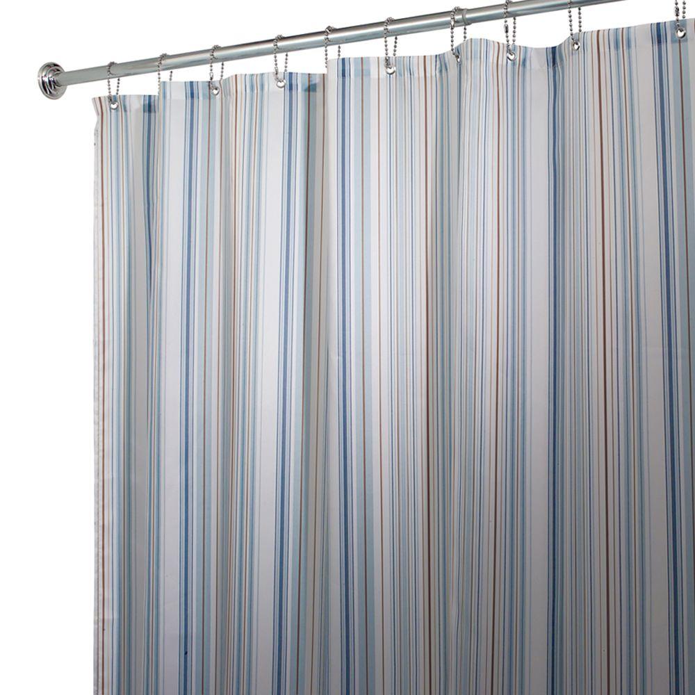 Blue Essex Polyester Shower Curtain36127CX The Home Depot