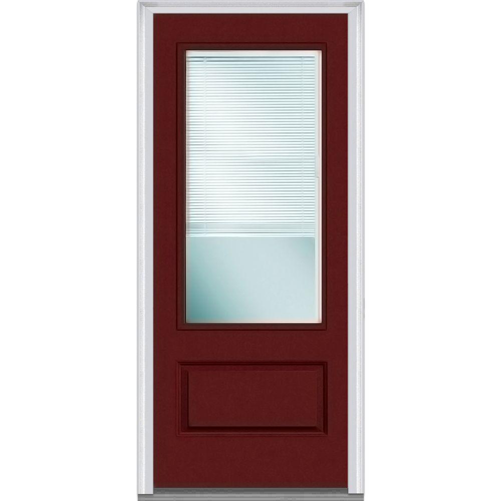 MMI Door 36 in. x 80 in. Internal Blinds Clear RightHand