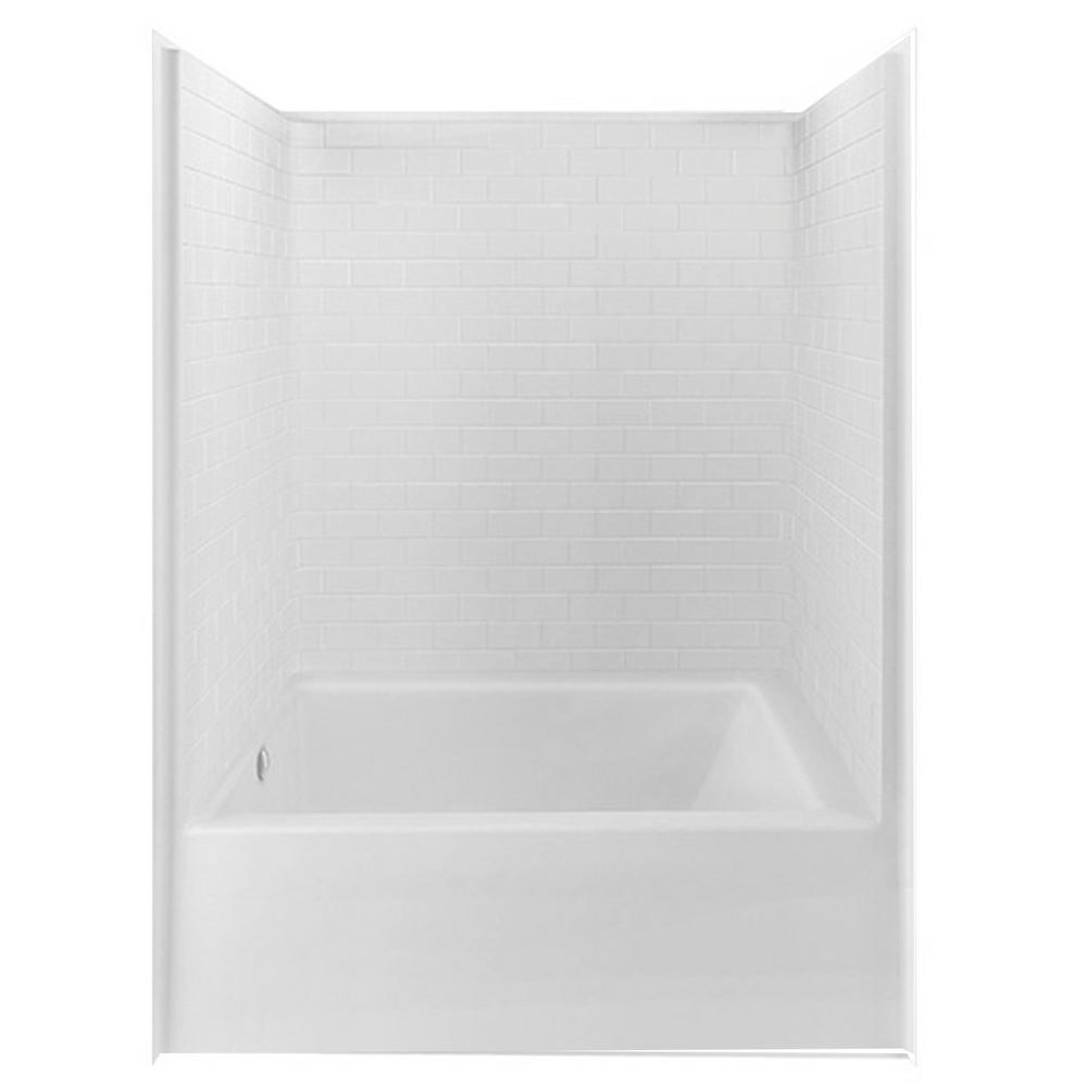 Aquatic Everyday 60 in. x 42 in. x 80 in. 1Piece Bath and Shower Kit