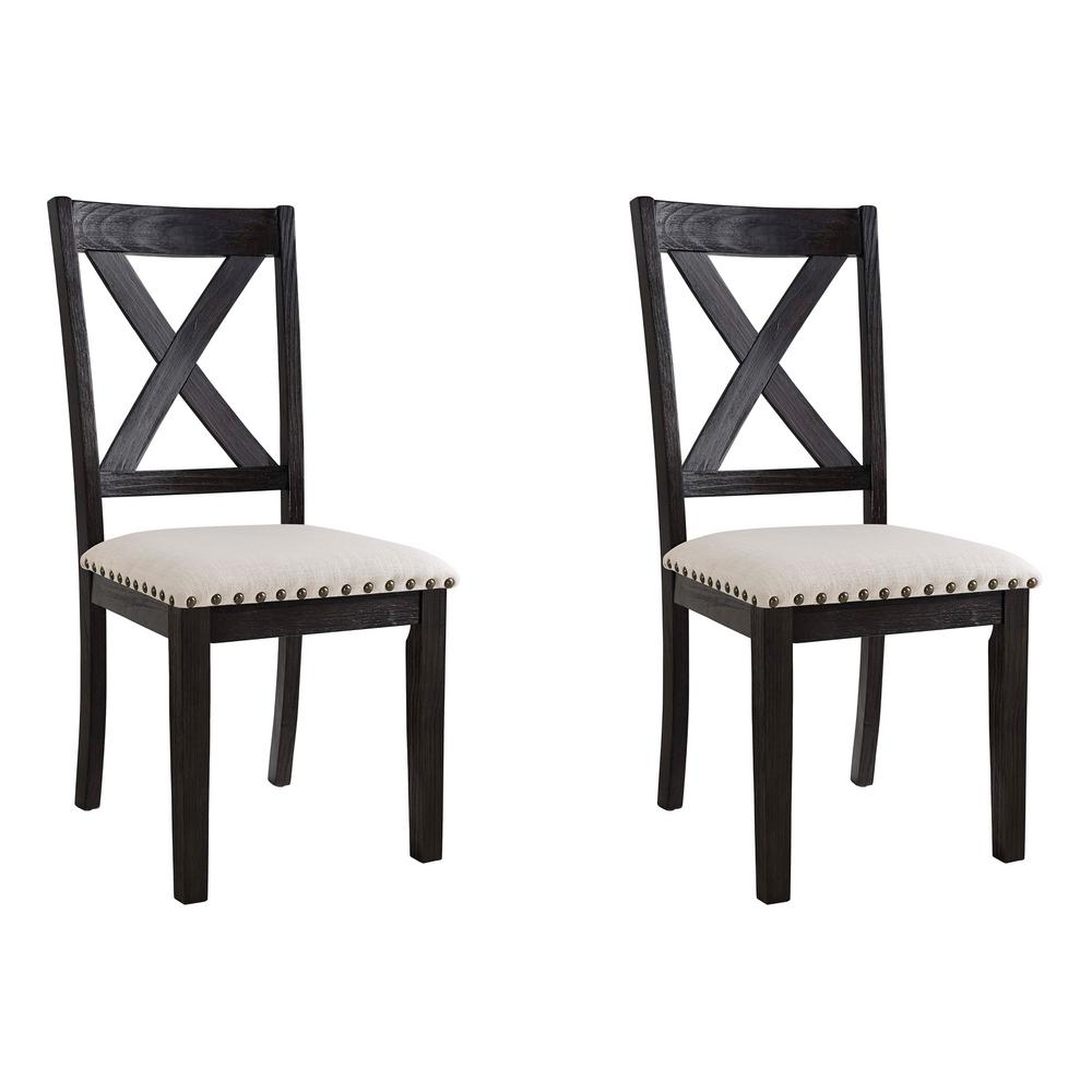 Bradley Dark Walnut X Back Side Chair Set Dgs100wsc The Home Depot Bradley Dark Walnut X Back Side Chair Set