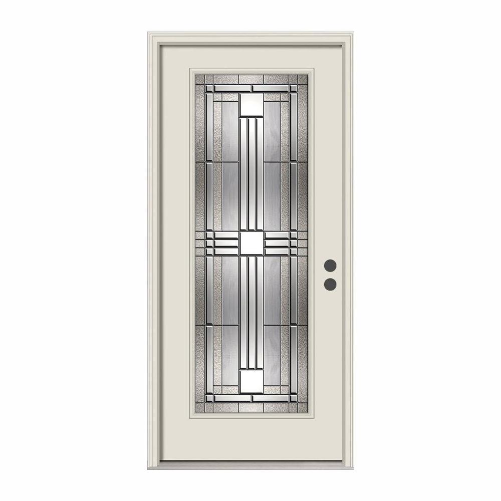 Jeld Wen 36 In X 80 Full Lite Cordova Primed Steel Prehung Left Hand Inswing Front Door W Brickmould - Steel Door With Glass Jeld Wen 36 In X 80 Full Lite Cordova Primed Steel Prehung Left Hand Inswing Front Door W Brickmould - Steel Door With Glass