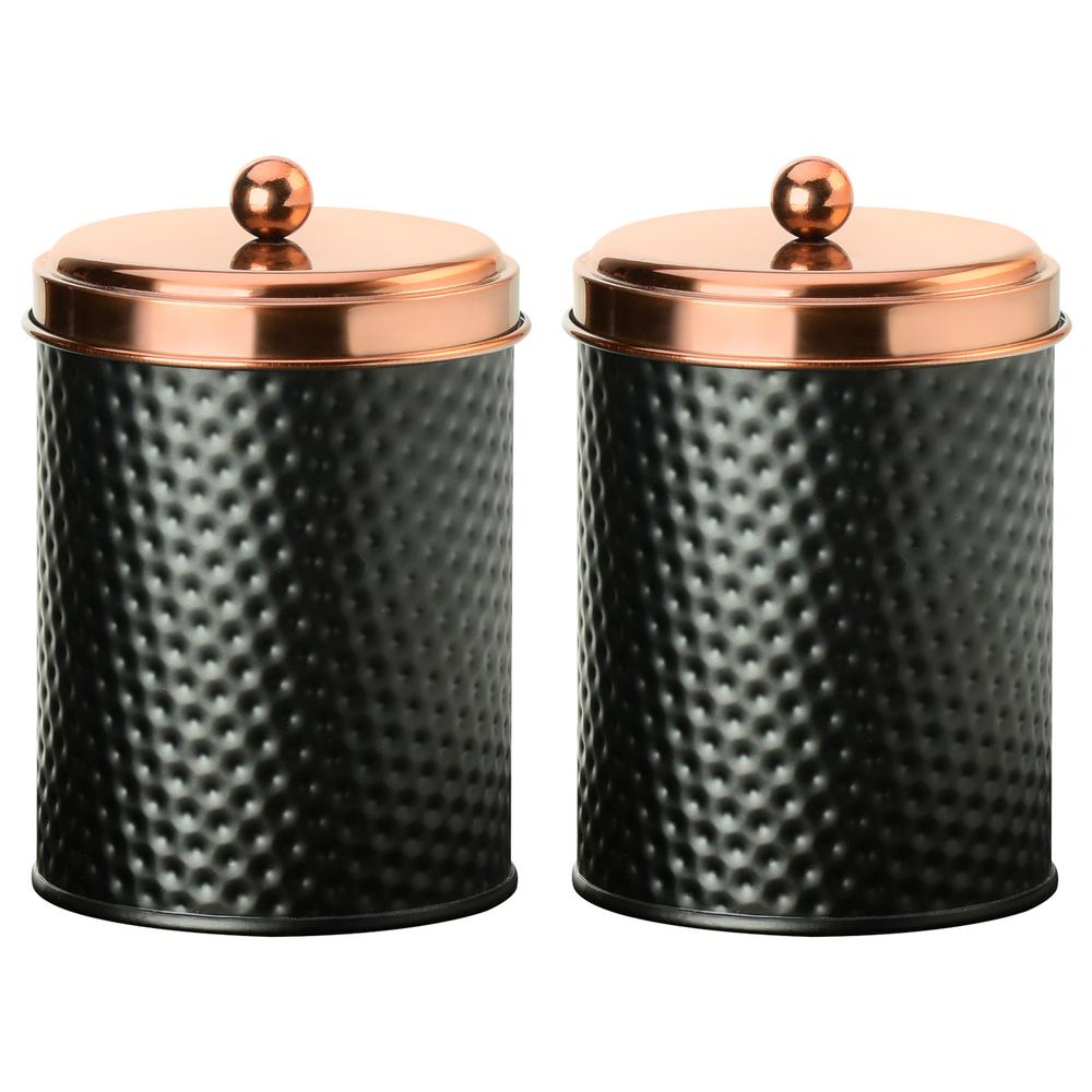 Amici Home Ashby 38 Oz 2 Piece Metal Storage Canister Set With 2 Piece Metal Storage Canister Set With Copper Lids