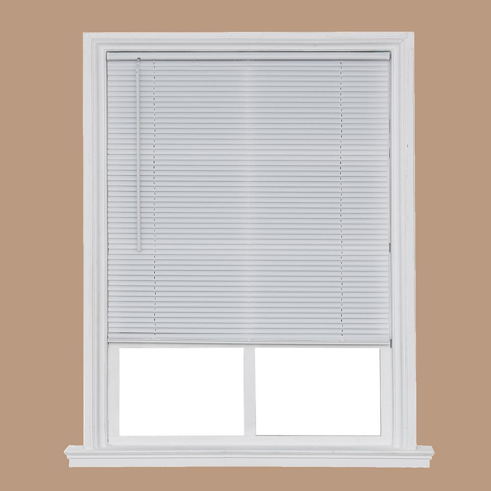 Home Basics White Cordless 1 in. Light Filtering Vinyl Mini Blind 18 in