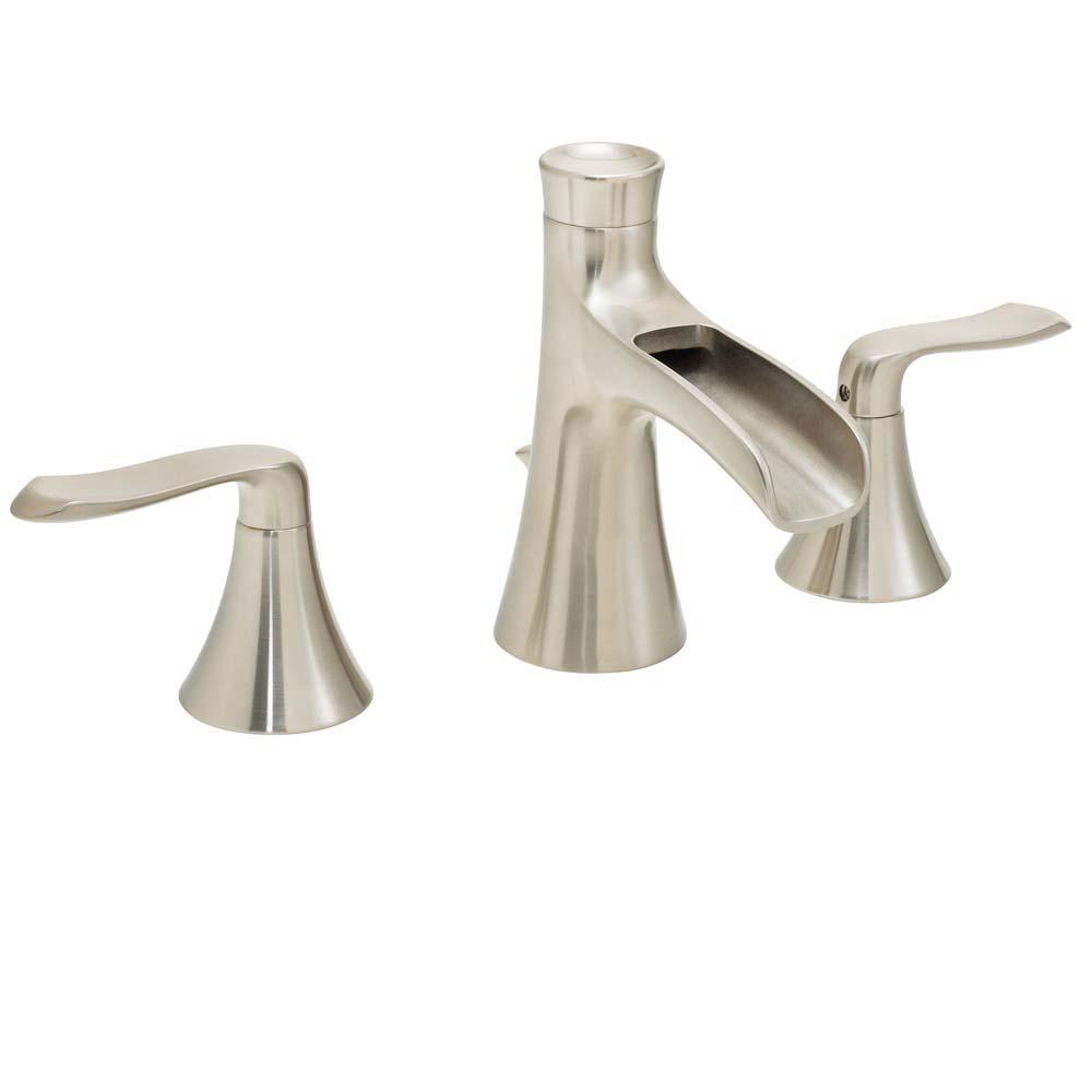 Nickel 8 In Waterfall Bathroom Sink Faucets Widespread 2 Handle Bathroom Faucet In Brushed Nickel