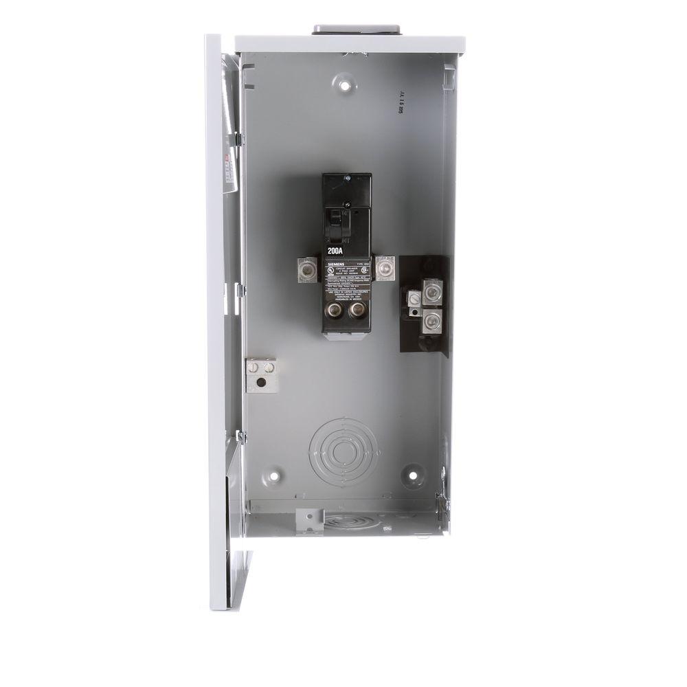 Siemens 200 Amp 2Space 2Circuit Main Breaker Outdoor Load Center