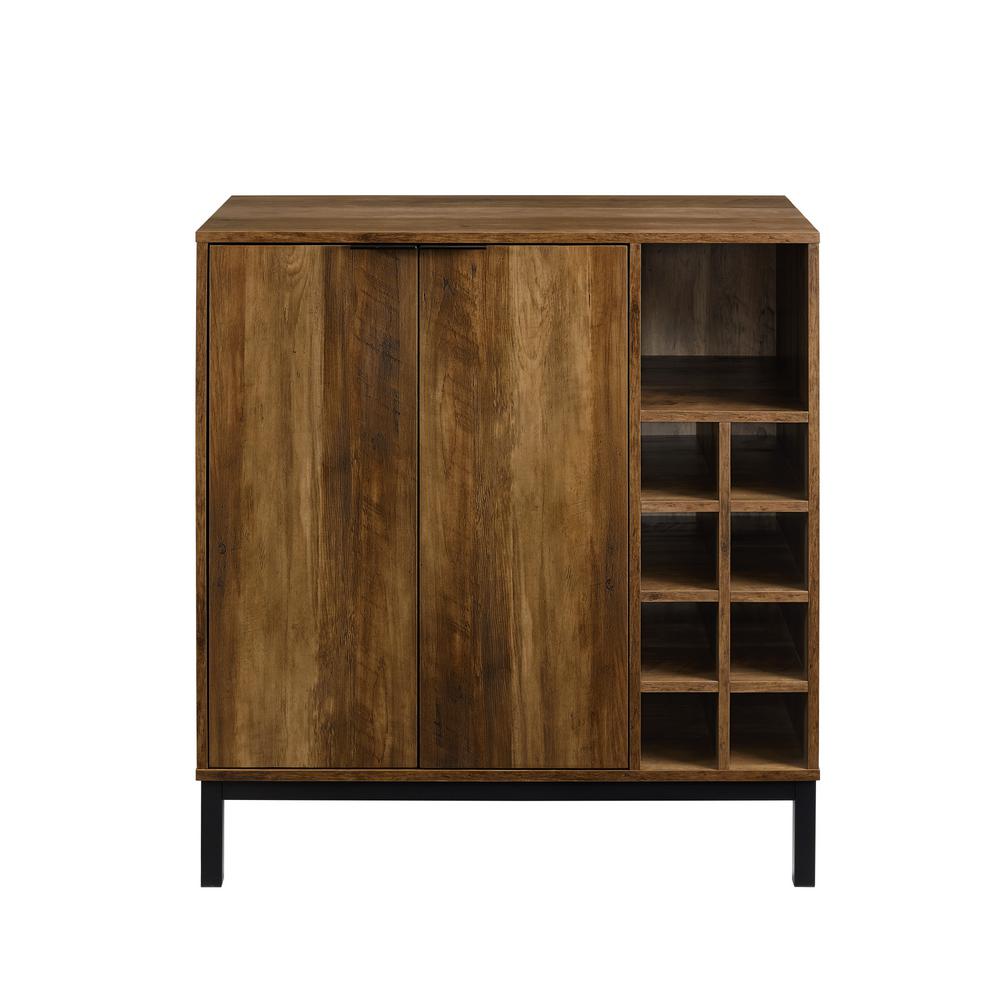 Walker Edison Furniture Company Reclaimed Barnwood Modern Bar Cabinet With Wine Storage Hd8573 The Home Depot