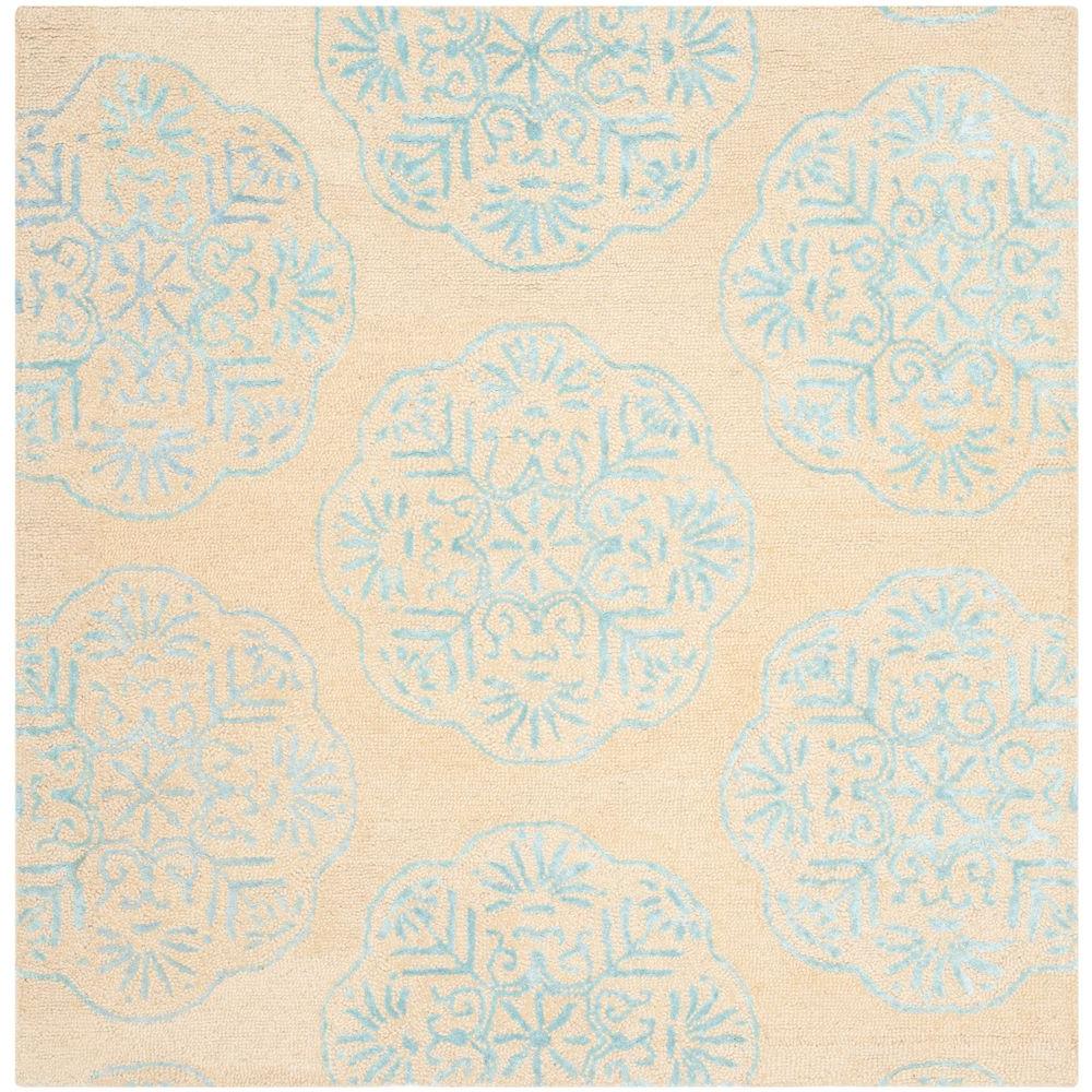 Safavieh Bella Beige/Turquoise 6 ft. x 6 ft. Square Area RugBEL711C