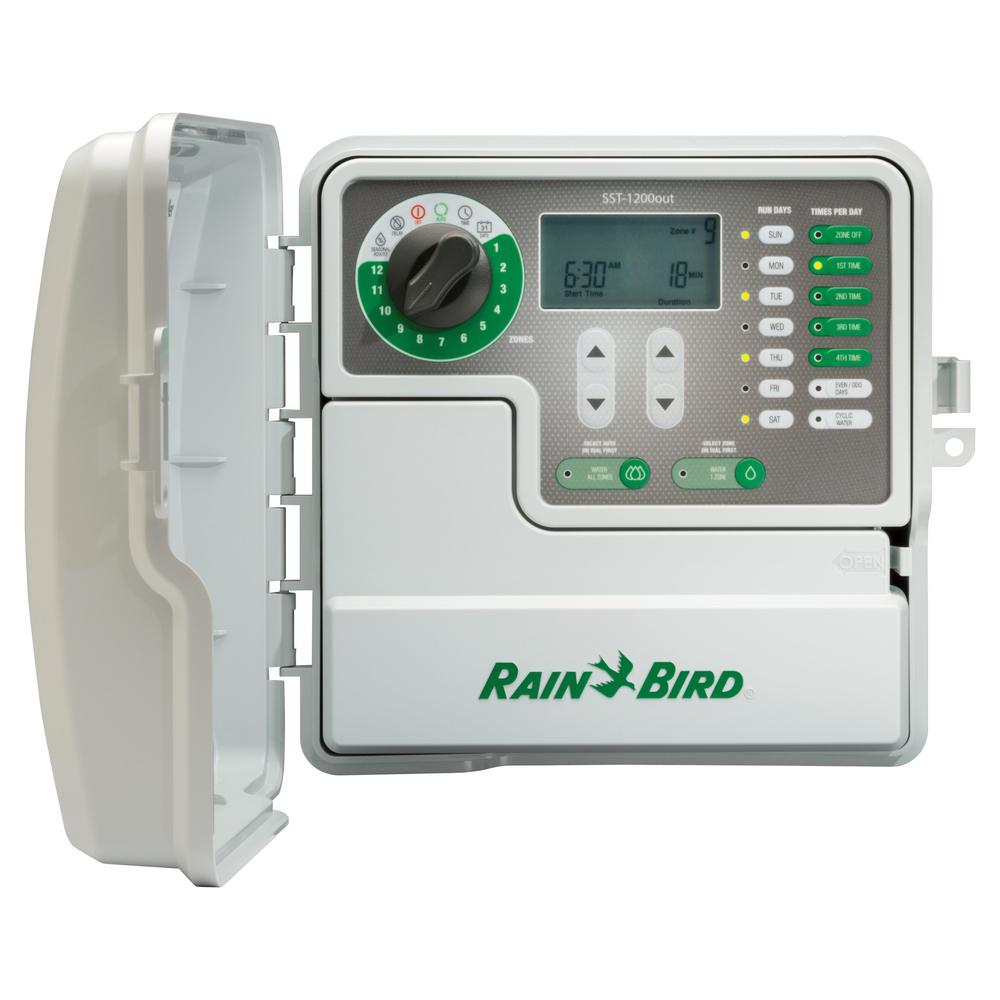 Rain Bird Sprinkler Timers Watering Irrigation The Home Depot 12 Station Indoor Outdoor Simple To Set Irrigation Timer