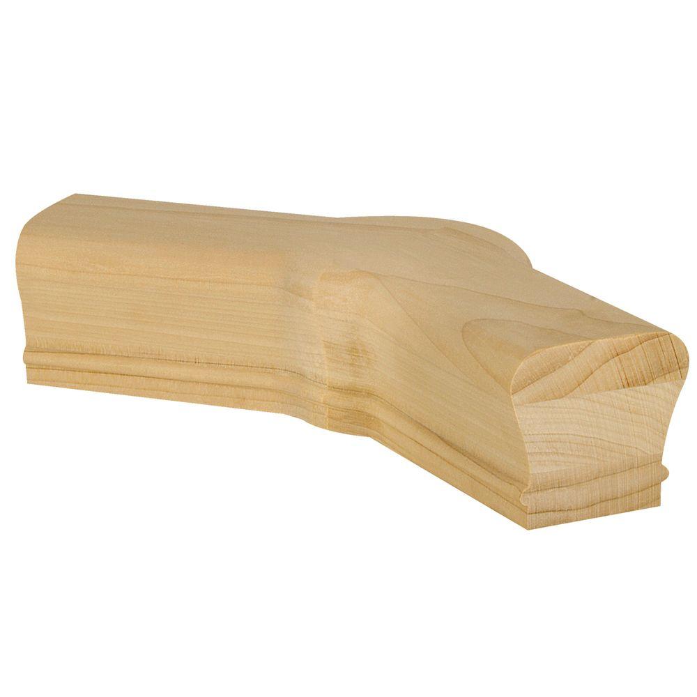 Stair Parts 7221 Unfinished Poplar 135 Degree Quarter Turn with Cap