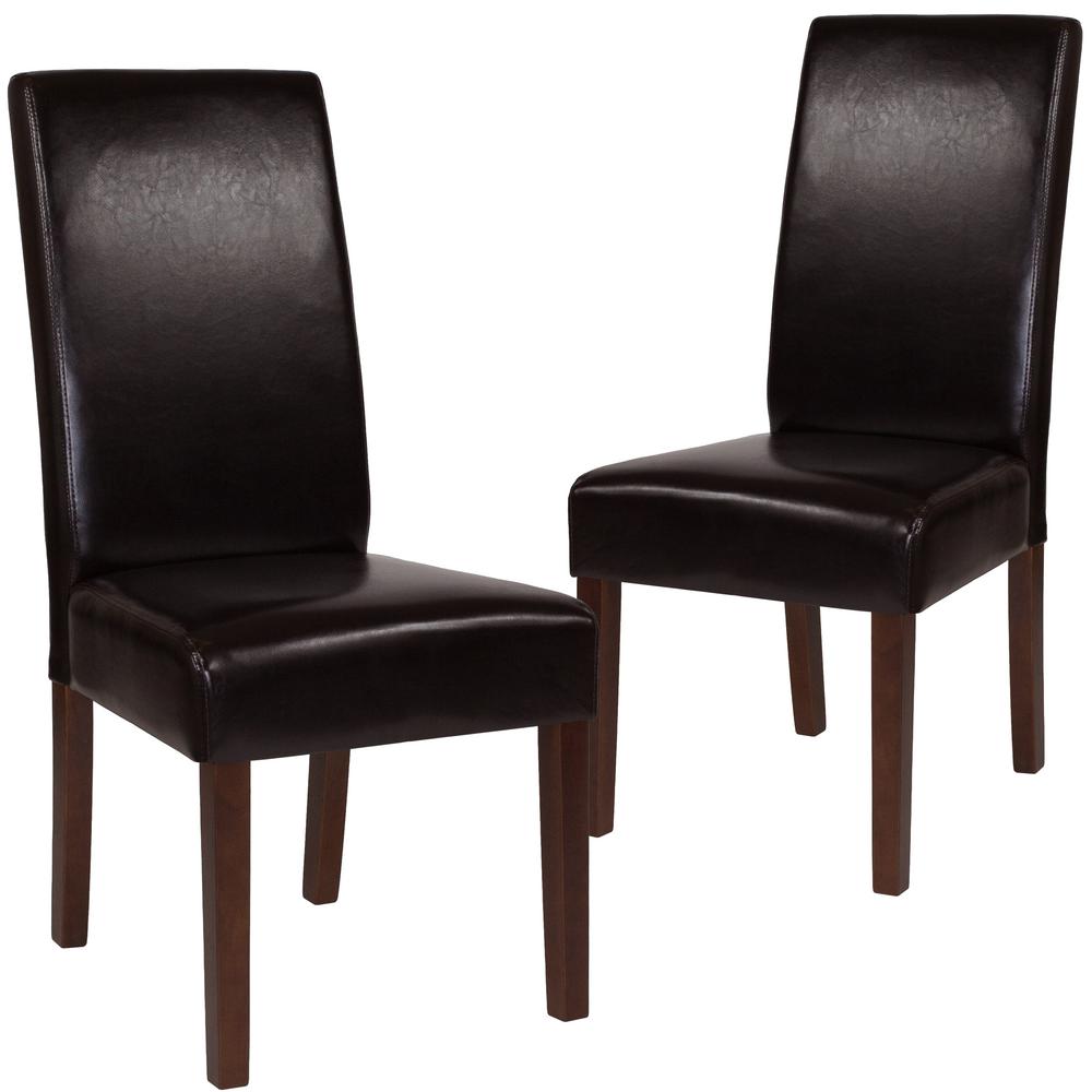 Carnegy Avenue Brown Leather Dining Chairs (Set of 2) CGA-QY-232015-BR ...