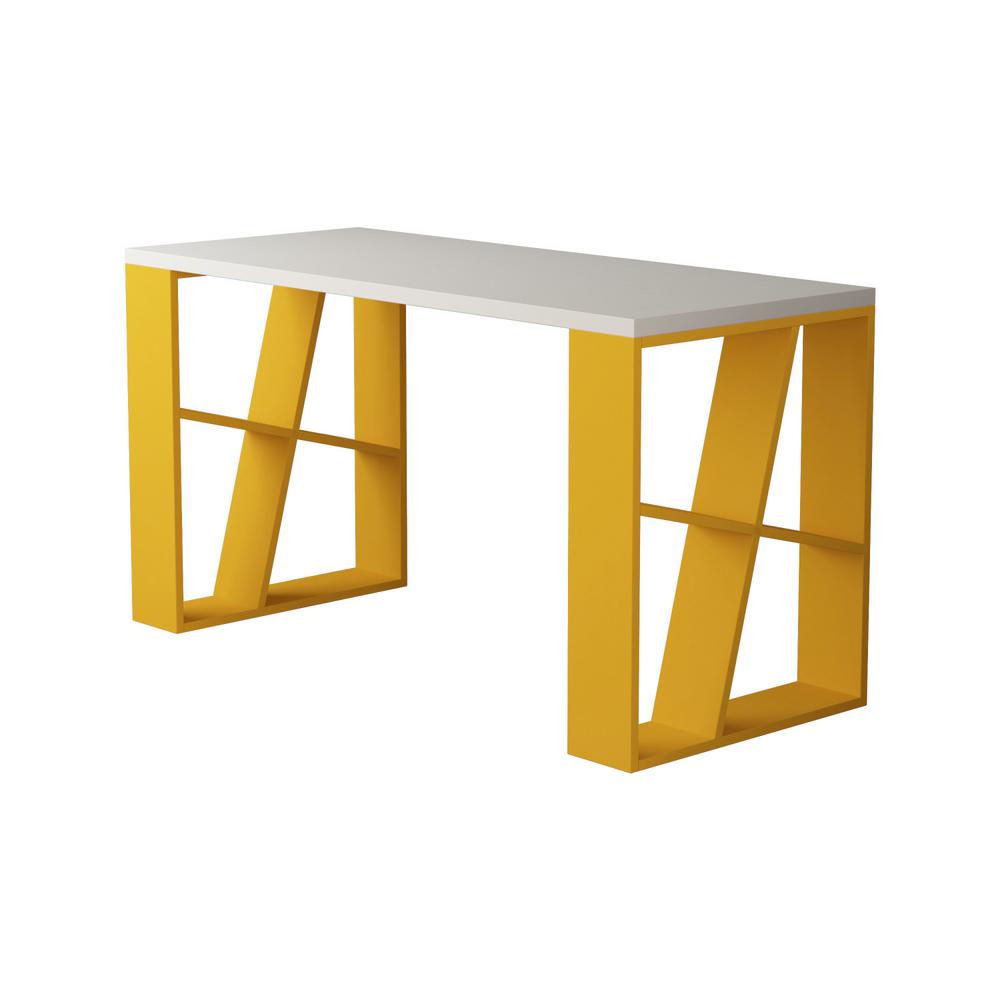 Ada Home Decor Brian White And Mustard Modern Desk Dcrd2015 The