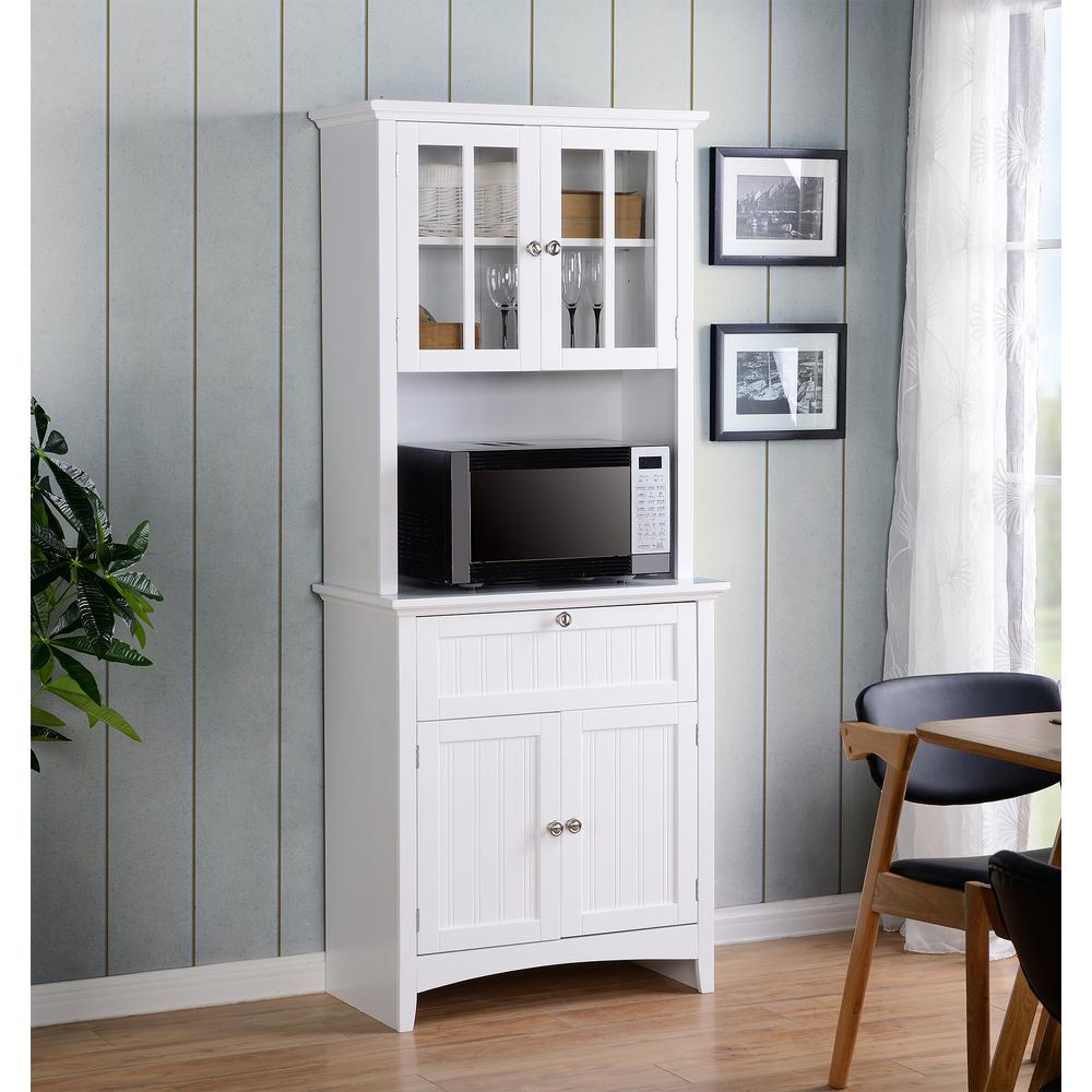 Os Home And Office Furniture White Buffet And Hutch With