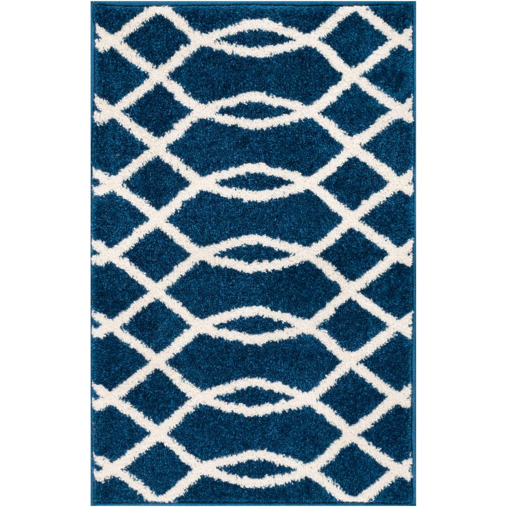 Well Woven Mystic Poofy Blue 2 Ft X 3 Ft Iron Links Lines And