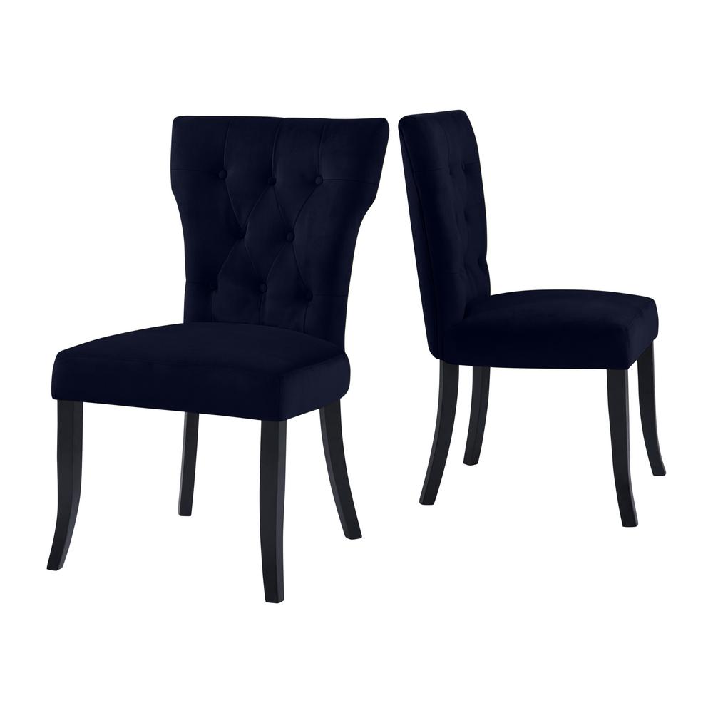 Navy Blue Upholstered Dining Chairs Kitchen Dining Room Furniture The Home Depot