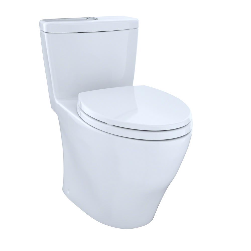 TOTO Aquia 1-Piece Elongated 0.9/1.6 GPF Dual Flush Skirted Toilet in