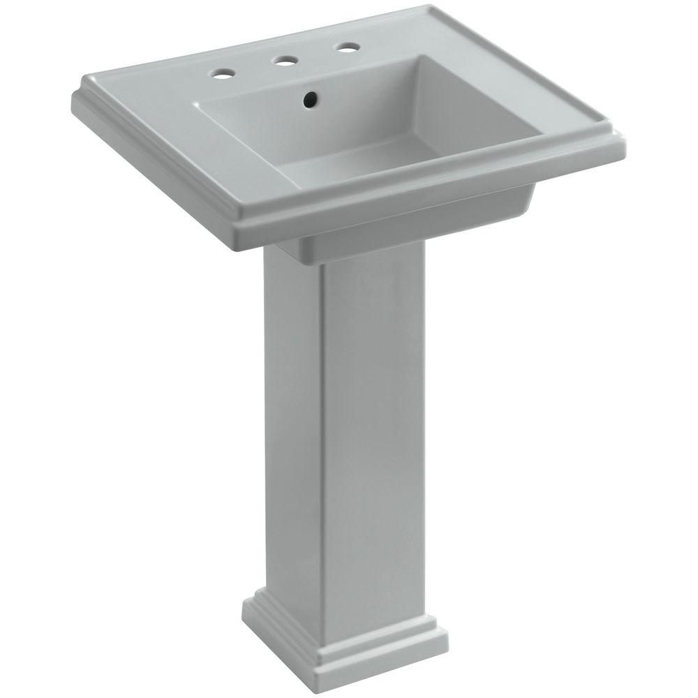 KOHLER Tresham Ceramic Pedestal Combo Bathroom Sink with 8 in. Centers