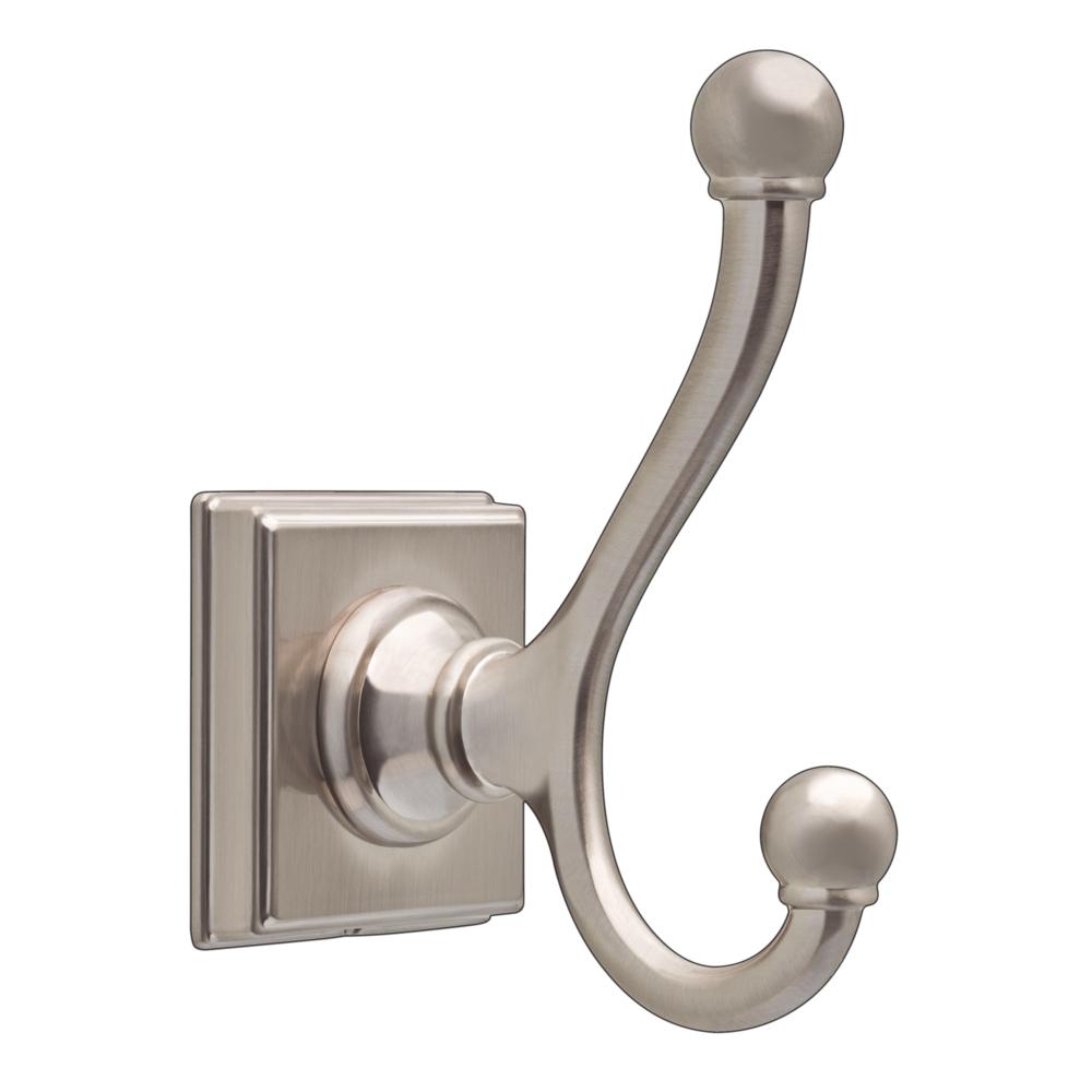 Brushed Nickel Nickel Towel Hooks Bathroom Hardware The Home Depot