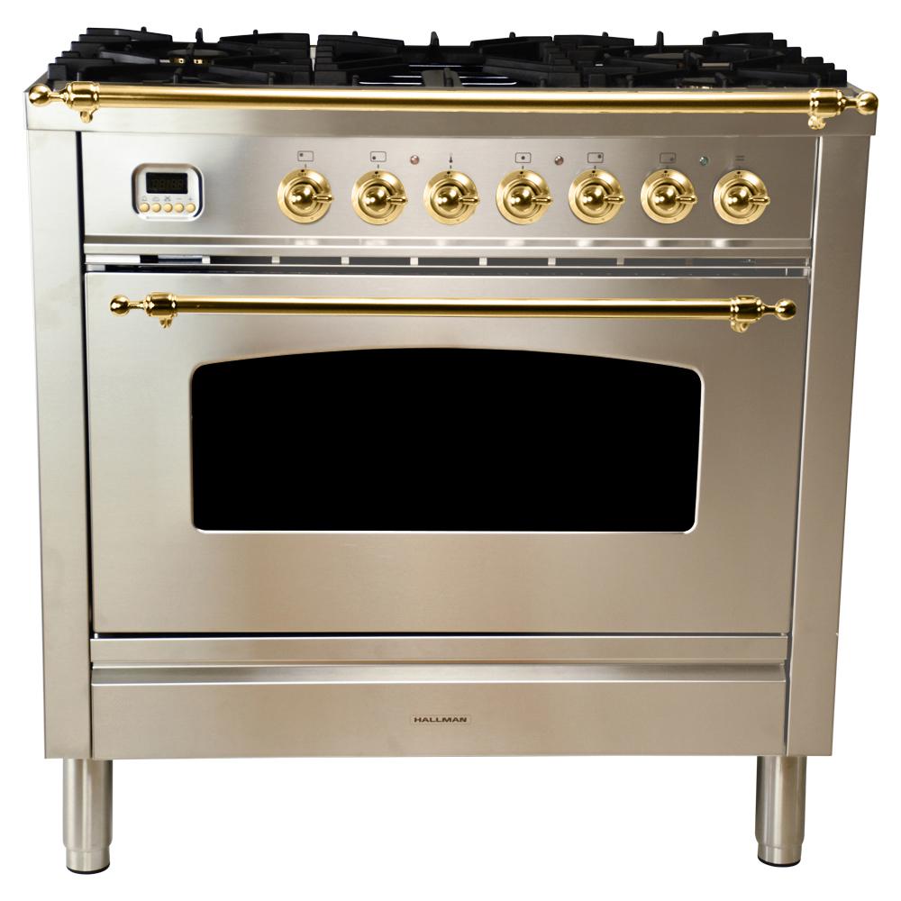 Hallman 36 In 3 55 Cu Ft Single Oven Italian Gas Range With Single Oven Italian Gas Range