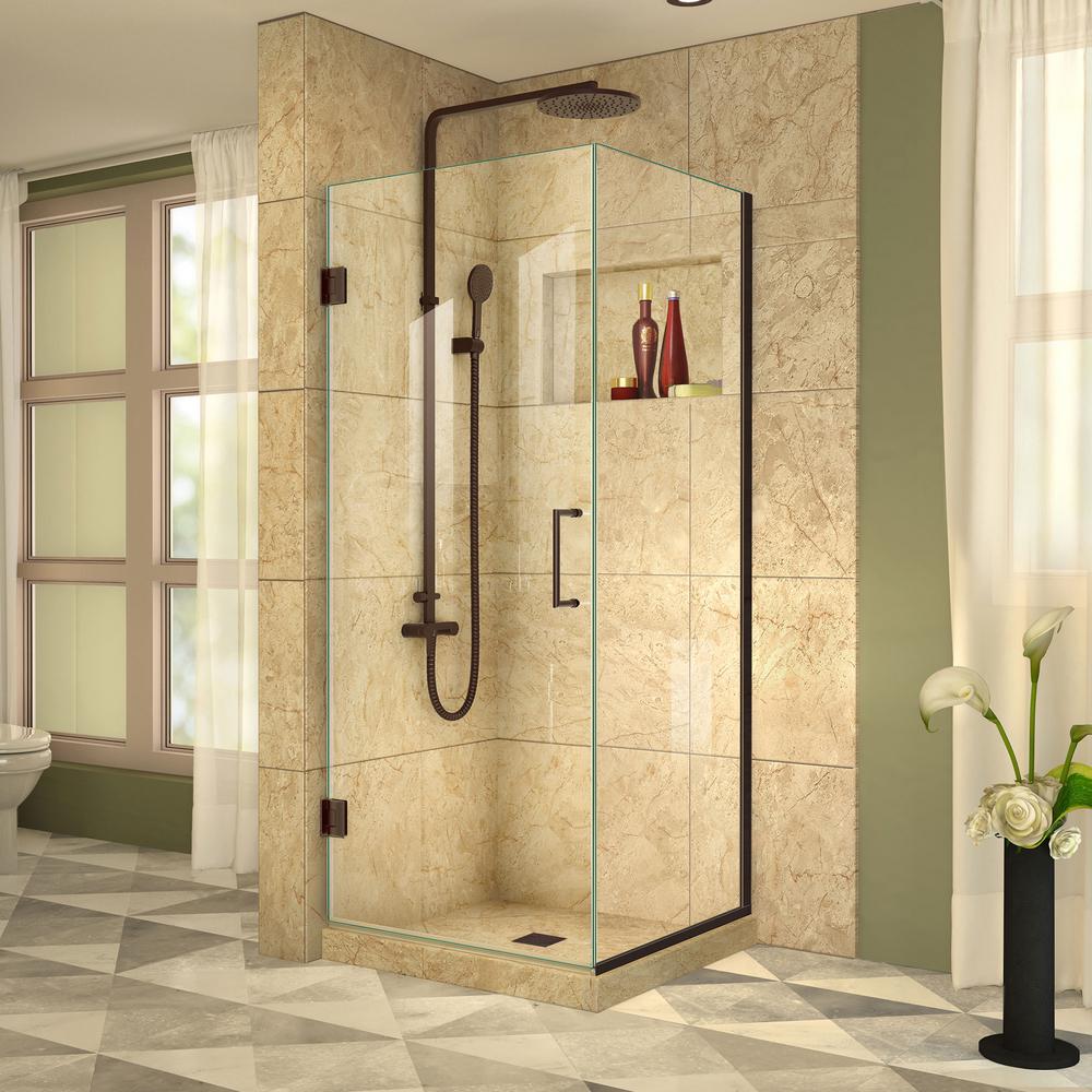 DreamLine Unidoor Plus 30 in. x 303/8 in. x 72 in. Frameless Hinged Corner Shower Enclosure in