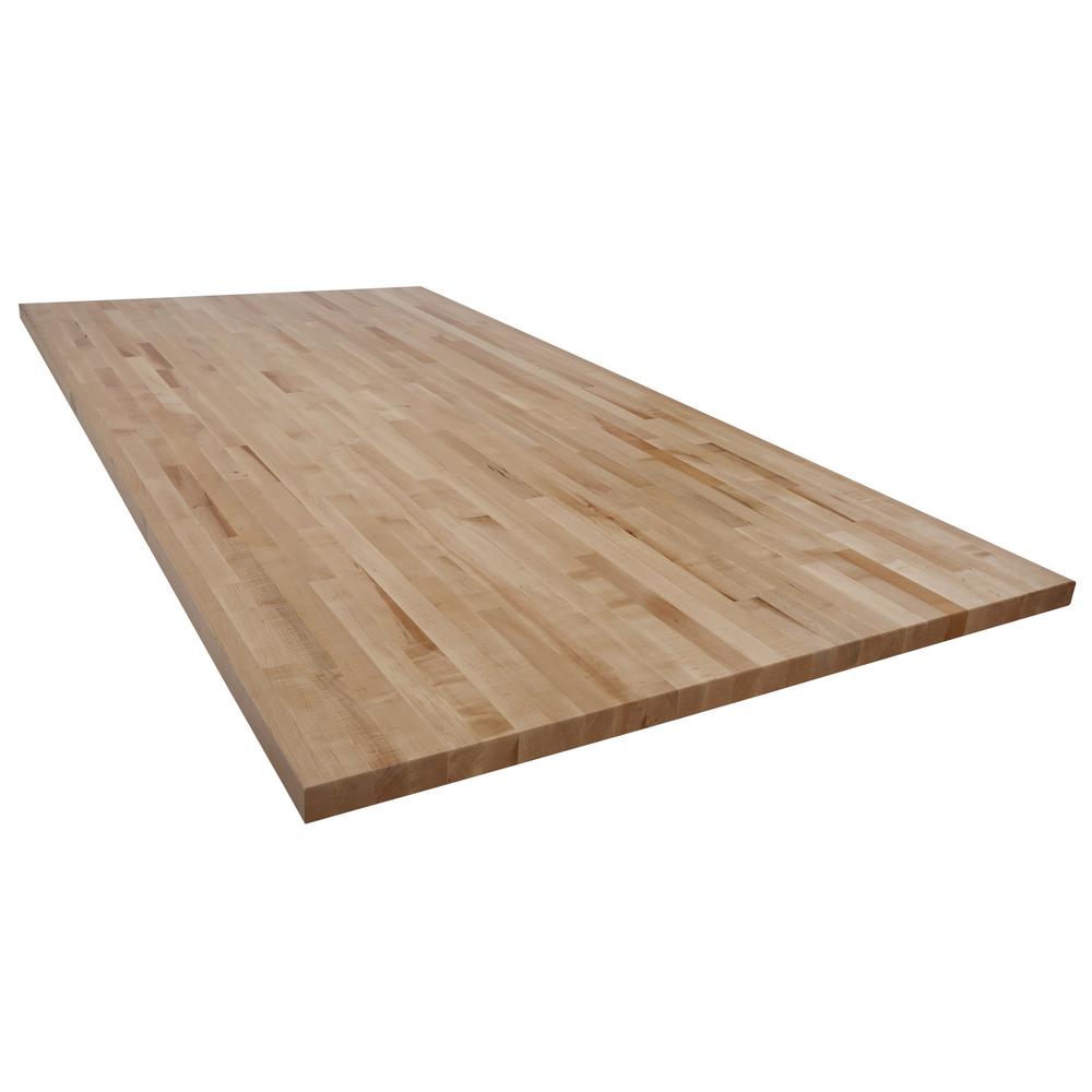 Wood Butcher Block Countertop Countertops Kitchen The Home Depot 8 Ft