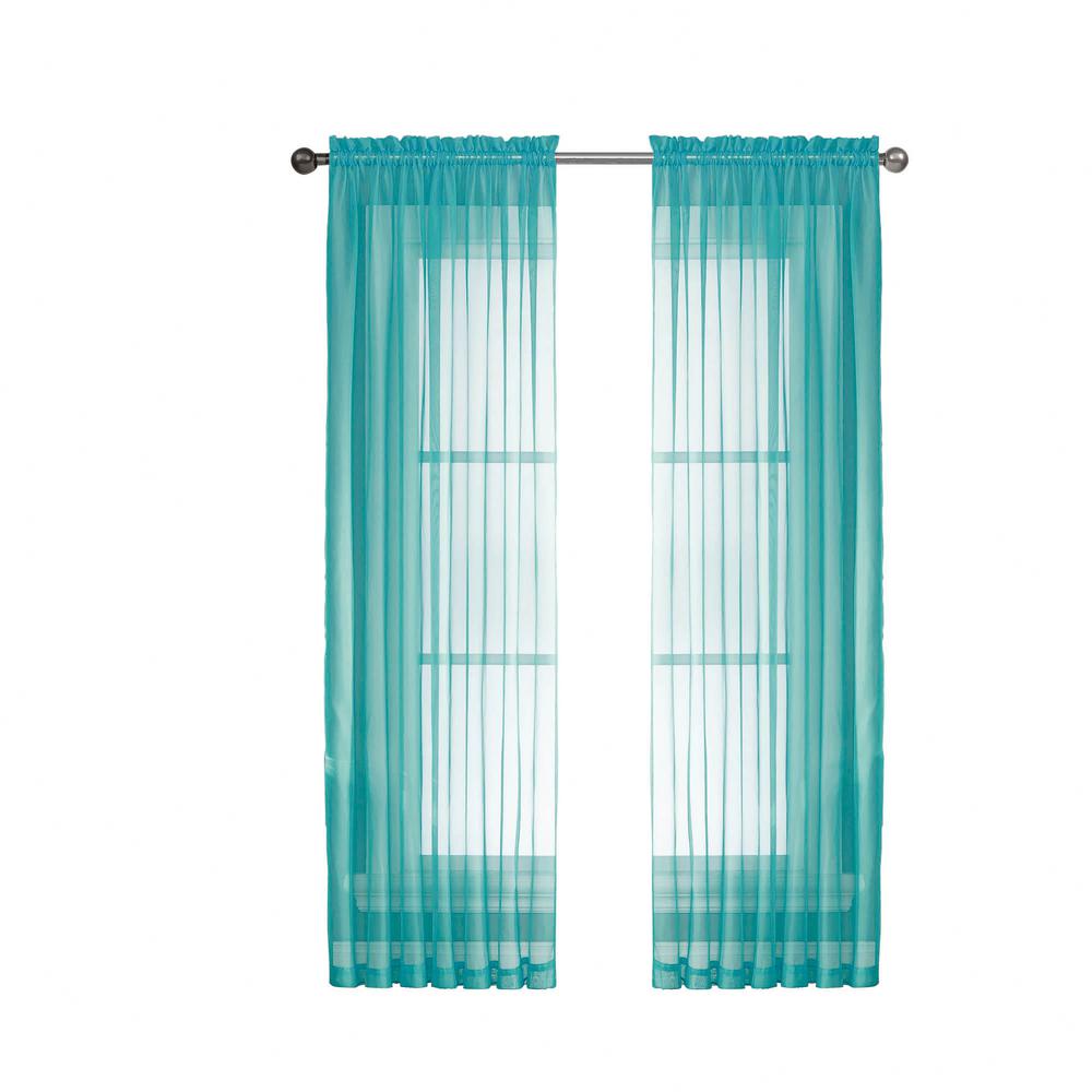 Window Elements Sheer Diamond Sheer Turquoise Rod Pocket Extra