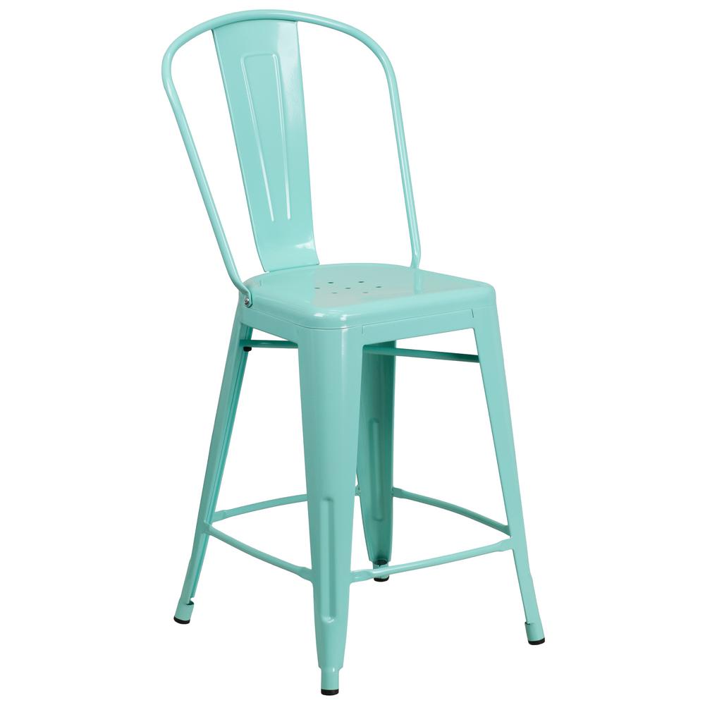 Flash Furniture 24 In Mint Green Bar Stool Et353424mint The Home Mint Green Bar Stool