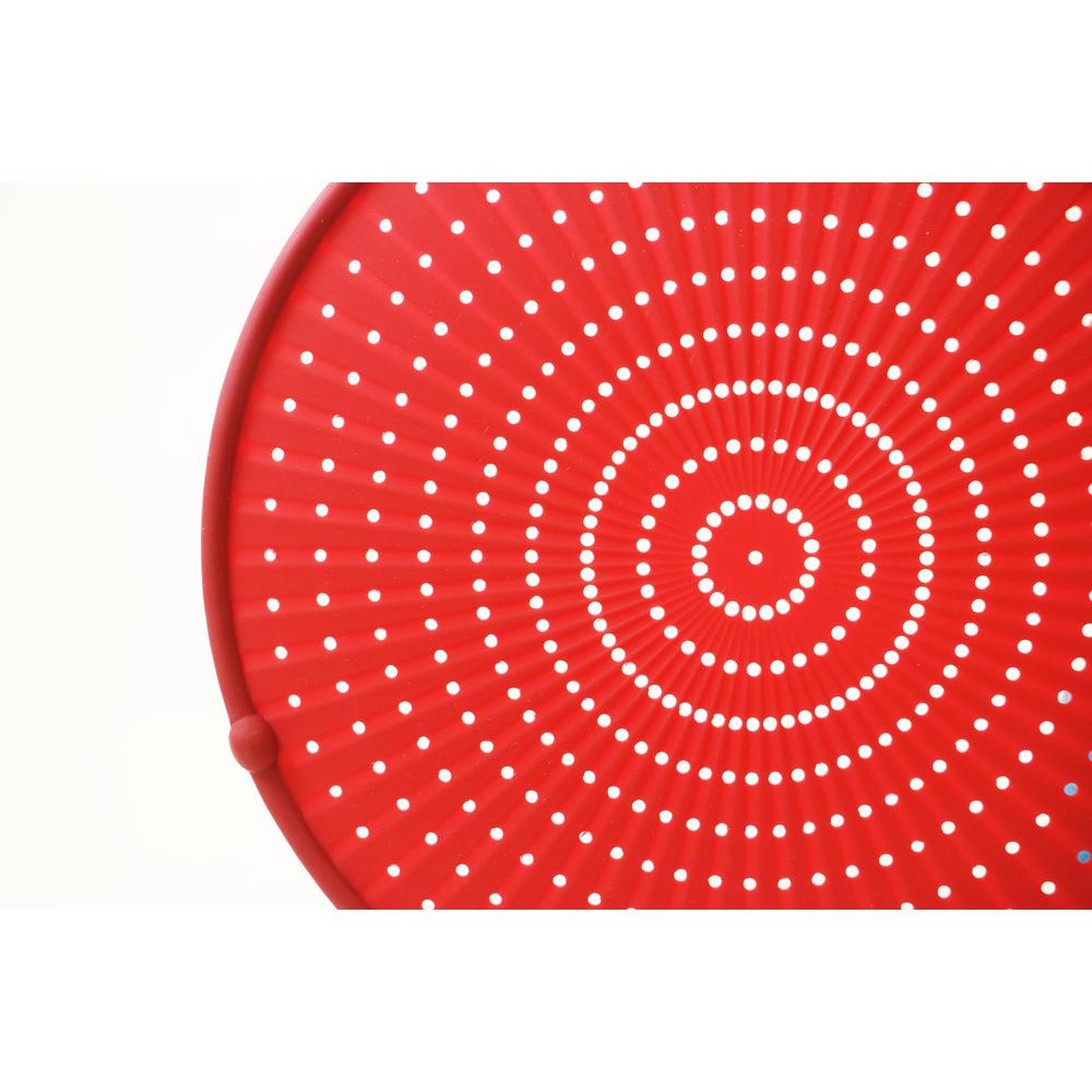 ExcelSteel Silicone Splatter Screen with Non-Slip Grip Red 13