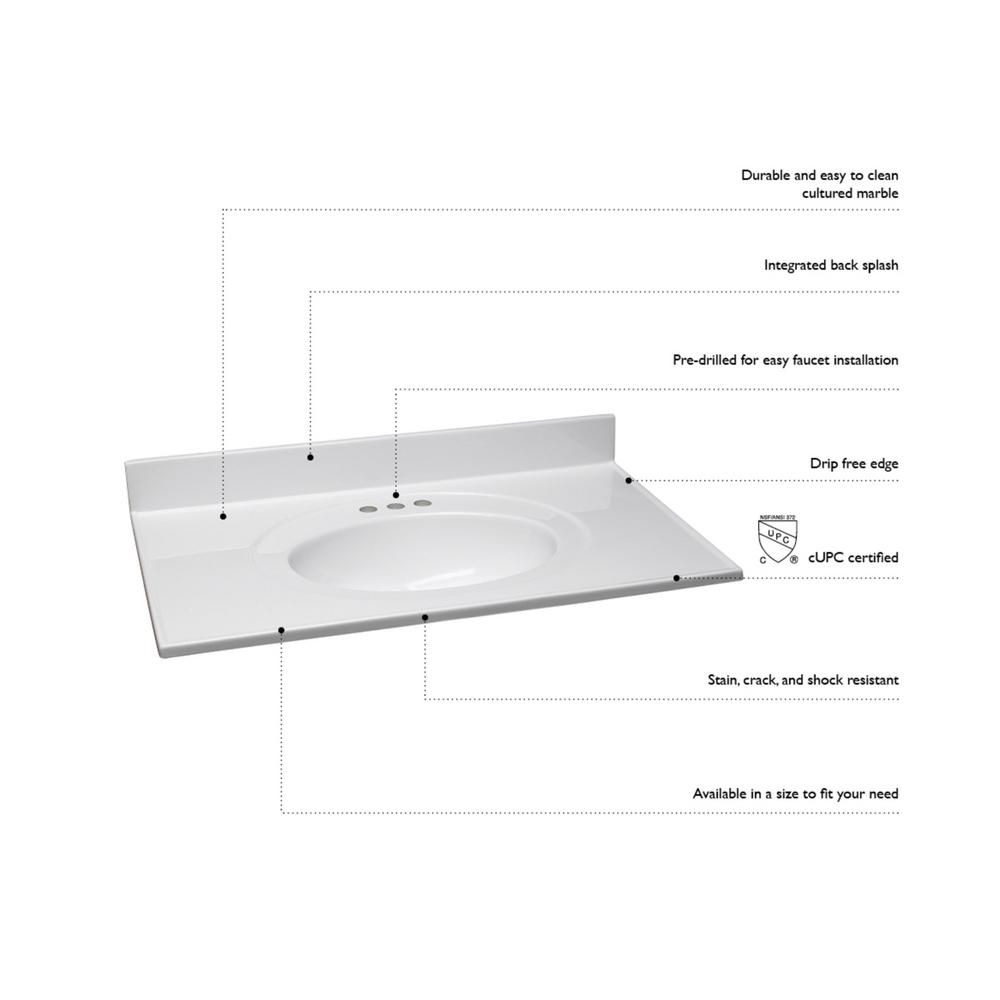 Design House 552018 Cultured Marble, How Do You Replace A Bathroom Vanity Top
