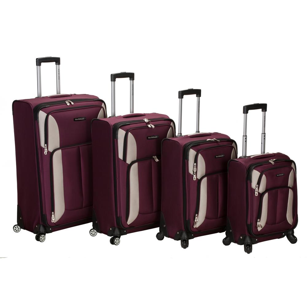 Rockland 4-Piece Impact Spinner Softside Luggage Set, Burgundy, Red was $460.0 now $151.8 (67.0% off)