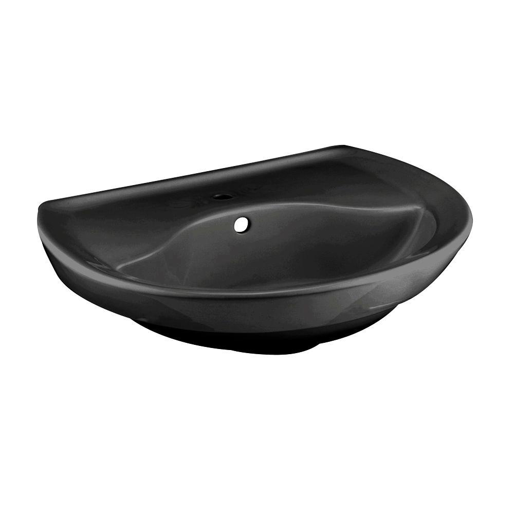 American Standard Ravenna 8 In Pedestal Sink Basin In Black