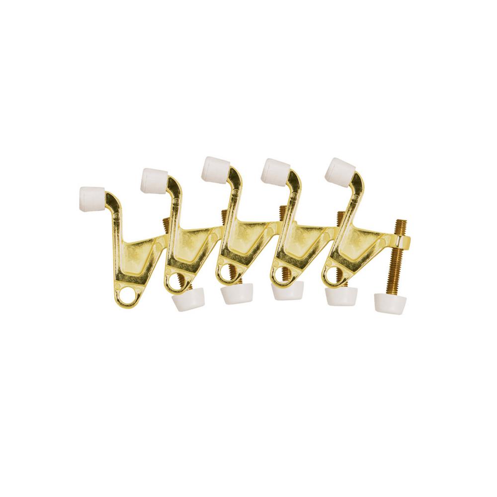 Design House 2 1 4 In X 2 1 8 In Polished Brass Jumbo Hinge Pin Door Stop Value Pack 5 Per Pack