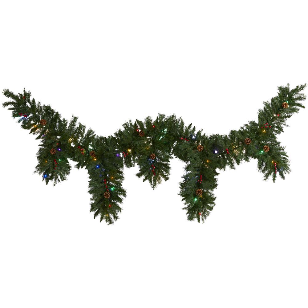 Minimalist Home Depot Christmas Garland with Simple Decor