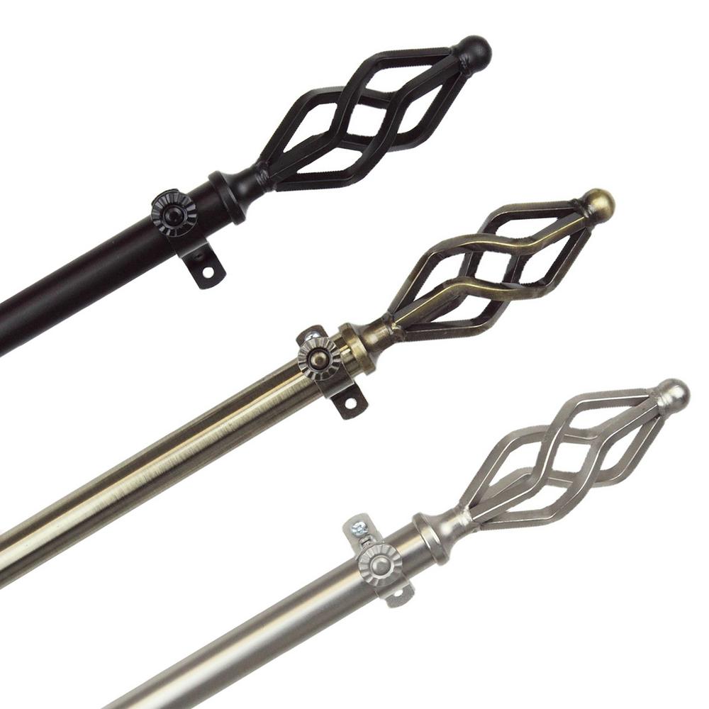 120 in. to 170 in. Adjustable 13/16 in. Cassandra Single Curtain Rod in