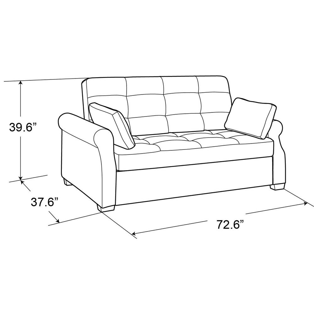 Serta Harrington Grey Queen Convertible Sofa Sa Hptsa3tm3011