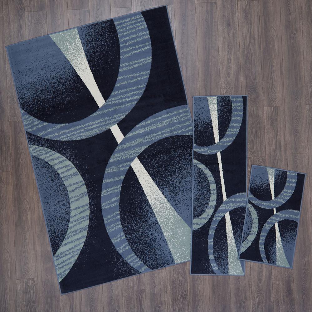 Home Dynamix Ariana Navy Blue 5 ft. x 7 ft. 3Piece Rug Set3SHD5194
