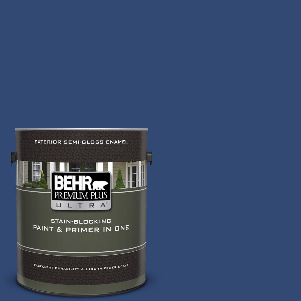 BEHR Premium Plus Ultra 1 gal. SH580 Navy Blue SemiGloss Enamel
