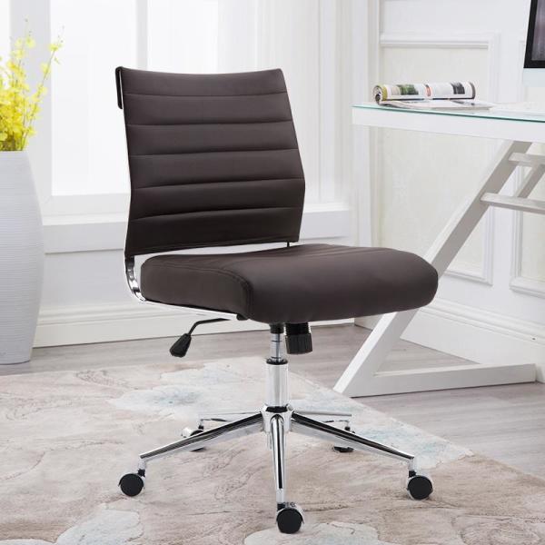 Poly And Bark Tremaine Brown Task Chair In Vegan Leather Hd 371 Brn The Home Depot