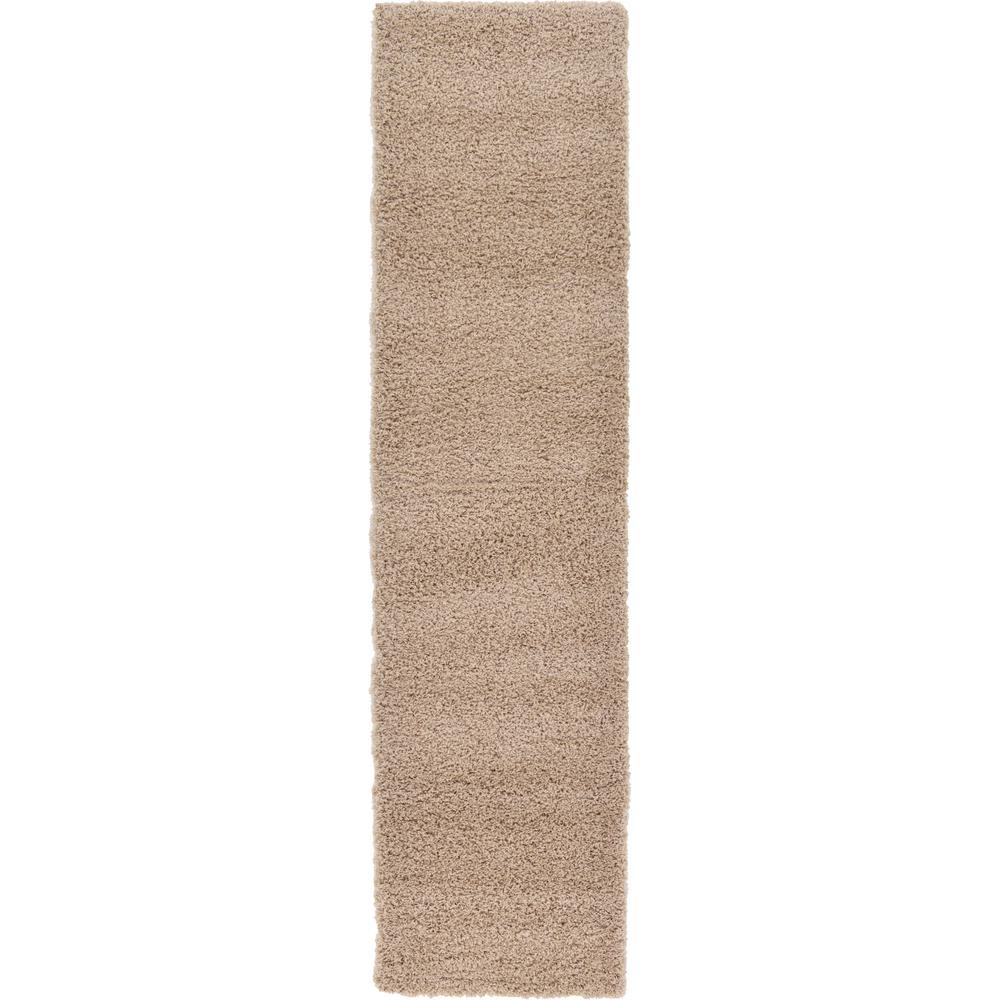 Unique Loom Solid Shag Taupe 10 ft. Runner Rug3126242 The Home Depot