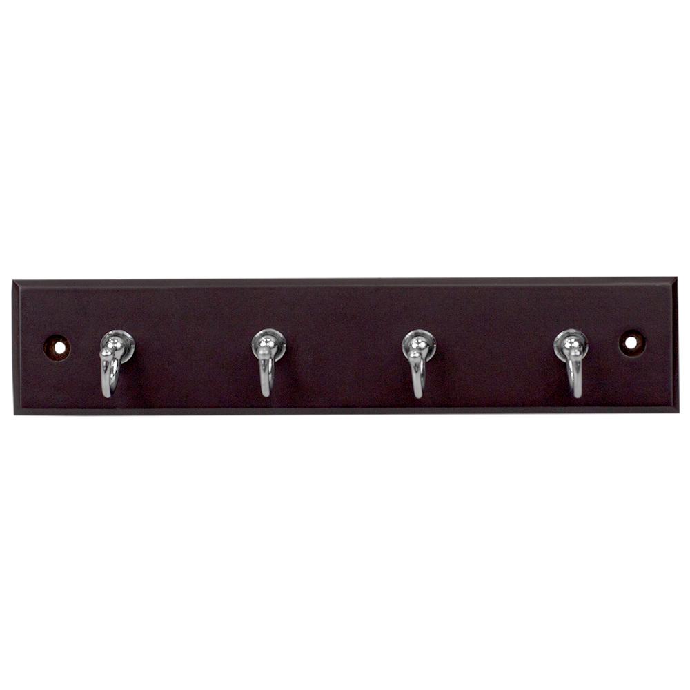 4 Hook Cherry Wall Mounted Key Rack