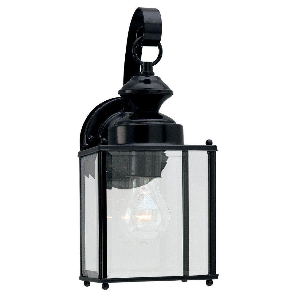 Sea Gull Lighting Jamestowne Collection 1Light Outdoor Black Wall
